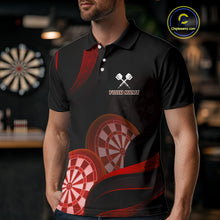 Load image into Gallery viewer, Three Red-Dartboard 3D Tribals Dart Shirt For Men - Custom Name &amp; Team Jersey NYN0624