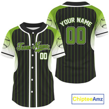 Load image into Gallery viewer, Green And White Pinstripe Baseball Jersey For Men Custom Youth Classic Baseball Shirt NYN0817