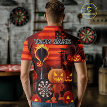 Load image into Gallery viewer, Pumpkin Play Darts Custom Halloween Dart Polo Shirts For Men, Funny Dart Jerseys NYN0807