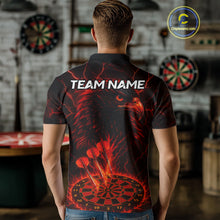 Load image into Gallery viewer, Personalized Lightning Eagle Dart Shirt Custom Red Dartboard Dart Jerseys For Men NYN1222
