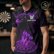 Load image into Gallery viewer, Personalized Lightning Eagle Dart Shirt Custom Purple Dartboard Dart Jerseys For Men NYN1223