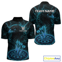 Load image into Gallery viewer, Personalized Lightning Eagle Dart Shirt Custom Blue Dartboard Dart Jerseys For Men NYN1224