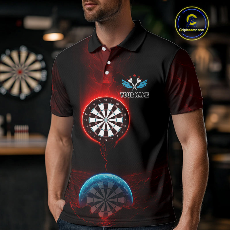 Thunder Dartboards Men's Darts Shirt - Custom Name & Team | Opt1 - Blue Red NYN0631