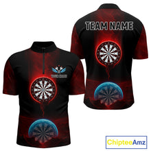 Load image into Gallery viewer, Thunder Dartboards Men's Darts Shirt - Custom Name &amp; Team | Opt1 - Blue Red NYN0631