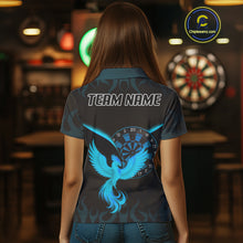 Load image into Gallery viewer, Phoenix Flame Dartboards Women's Darts Shirt - Custom Name &amp; Team Jersey | Opt2 - Turquoise NYN0637