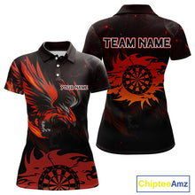 Load image into Gallery viewer, Red Flames Eagle Dartboard Custom Polo Darts Jerseys For Women, Darts Team Shirt Uniform NYN0851