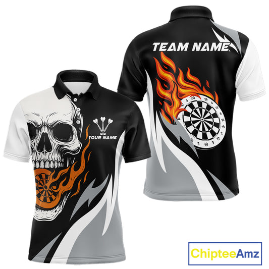Custom Orange Flame Dartboard Darts Jersey For Men Outfit Dart Team Jersey NYN1269