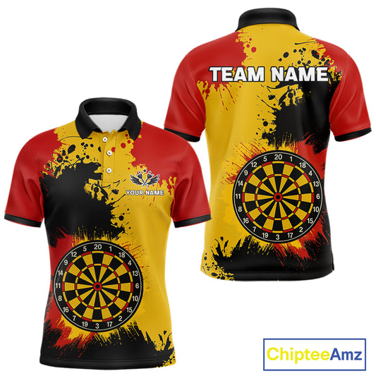 Colorful Grunge Pattern & Dartboard, Darts Team Shirt For Men – Customizable Name NYN0388