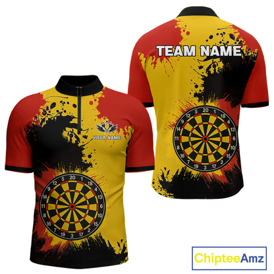 Colorful Grunge Pattern & Dartboard, Darts Team Shirt For Men – Customizable Name NYN0388