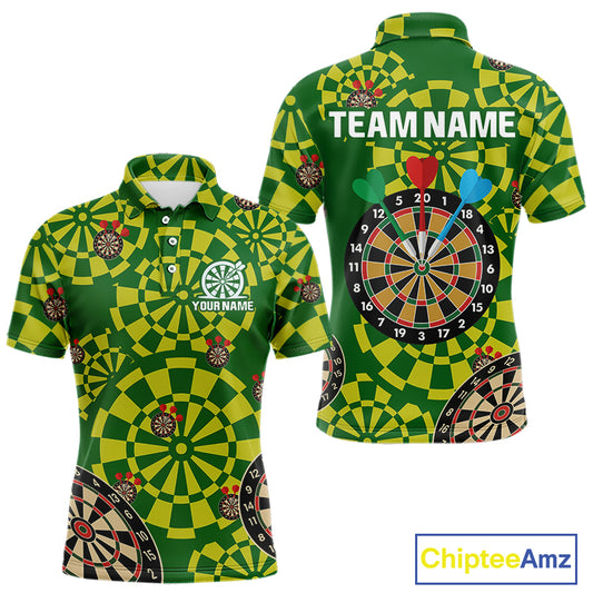 Multi Color Dartboard & Dart Arrows Men's Darts Shirt - Custom Name For Darts Jersey NYN0425