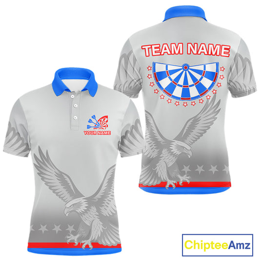Light Eagle Dartboard Men's Darts Polo Shirt - Custom Name For Darts Jersey NYN0760