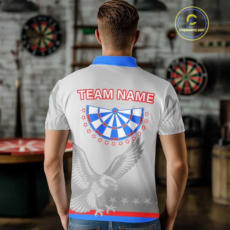 Light Eagle Dartboard Men's Darts Polo Shirt - Custom Name For Darts Jersey NYN0760