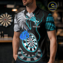 Load image into Gallery viewer, Eagle &amp; Turquoise Crack Darts Custom Funny Dart Polo Shirts For Men, Dart Team Jerseys NYN0799