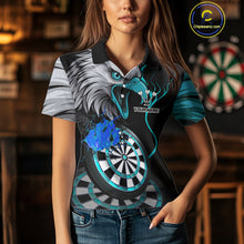 Load image into Gallery viewer, Eagle &amp; Turquoise Crack Darts Custom Funny Dart Polo Shirts For Women, Dart Team Jerseys NYN0799