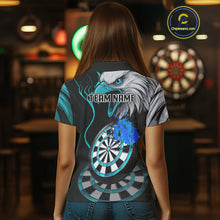 Load image into Gallery viewer, Eagle &amp; Turquoise Crack Darts Custom Funny Dart Polo Shirts For Women, Dart Team Jerseys NYN0799