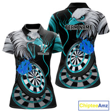 Load image into Gallery viewer, Eagle &amp; Turquoise Crack Darts Custom Funny Dart Polo Shirts For Women, Dart Team Jerseys NYN0799