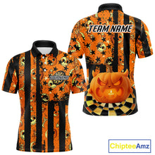 Load image into Gallery viewer, Pumpkin &amp; Dartboard Custom Funny Halloween Dart Polo Shirts For Men, Dart Team Jerseys NYN0805