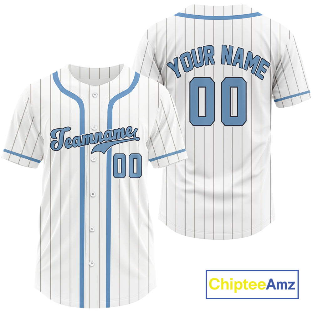 Men's Pinstripe Baseball Jersey Personalized Blue Classic Baseball Uniform For Newborns NYN0844