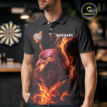 Load image into Gallery viewer, Custom Orange Flames Darts Raven Gothic Polo Darts Jerseys For Men Outfits Dart Jersey NYN0868