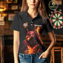 Load image into Gallery viewer, Custom Orange Flames Darts Raven Gothic Polo Darts Jerseys For Women Outfits Dart Jersey NYN0868