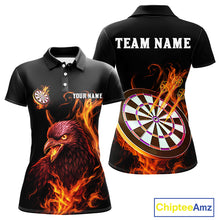 Load image into Gallery viewer, Custom Orange Flames Darts Raven Gothic Polo Darts Jerseys For Women Outfits Dart Jersey NYN0868