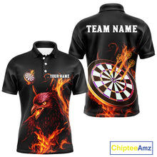Load image into Gallery viewer, Custom Orange Flames Darts Raven Gothic Polo Darts Jerseys For Men Outfits Dart Jersey NYN0868