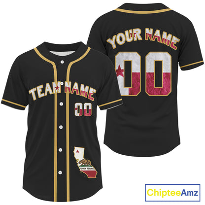 Custom California State Flag Patriotic Baseball Jersey For Men Baseball Patriotic Shirt NYN0891