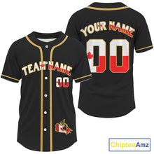Load image into Gallery viewer, Custom Canada Flag Patriotic Baseball Jersey For Men Youth Baseball Patriotic Shirt NYN0892