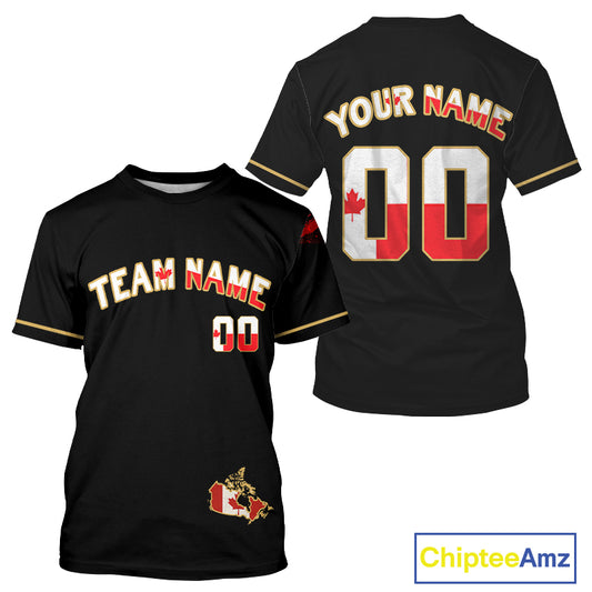 Custom Canada Flag Patriotic Baseball T-Shirt For Men Youth Baseball Patriotic Shirt NYN0892