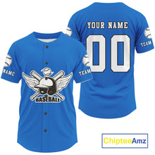 Load image into Gallery viewer, Custom White And Blue Baseball Jersey For Women Classic Youth Baseball Jerseys NYN0907