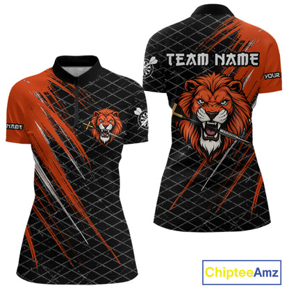 Lion Dart Arrows Grunge Style Custom Orange Dart Shirt For Women, Dart Team Jerseys NYN0101