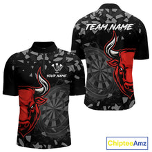 Load image into Gallery viewer, Bull &amp; Dartboard Custom Grunge Men&#39;s Darts Quarter-zip Shirt  - Darts Team Jersey NYN0716