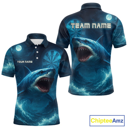 Custom Cobalt Shark Dartboard Darts Polo Shirt For Men Darts Tournament Team Jersey NYN0965