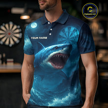 Load image into Gallery viewer, Custom Cobalt Shark Dartboard Darts Polo Shirt For Men Darts Tournament Team Jersey NYN0965