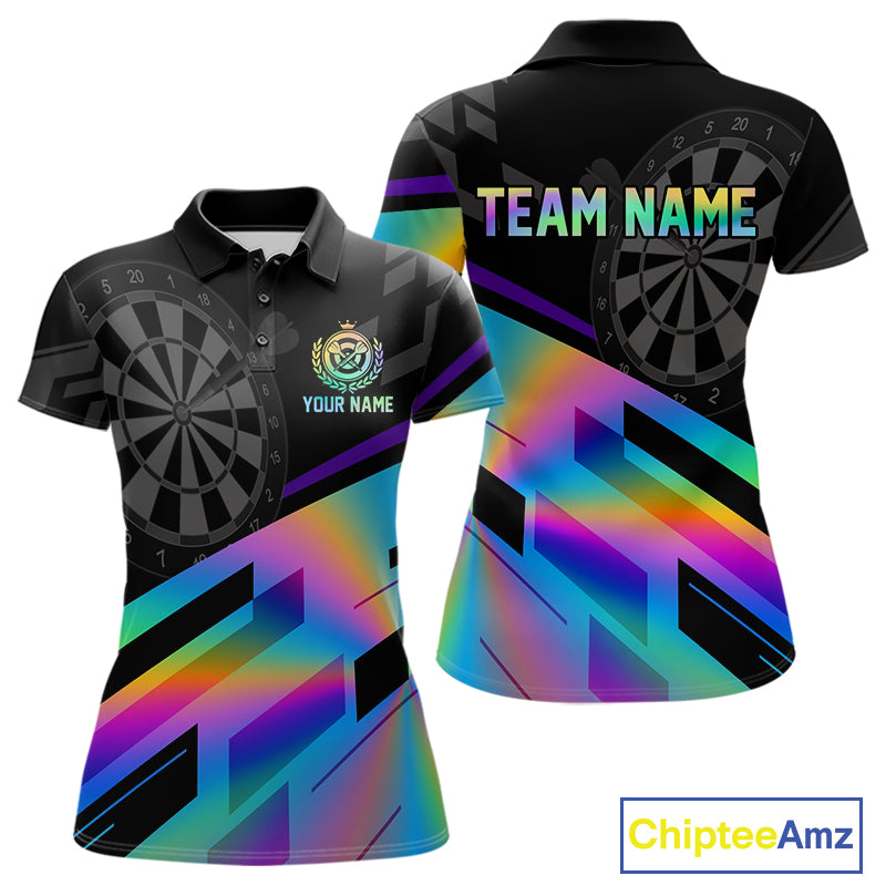 Custom Dartboard Holographic Dart Shirt For Women Outfit Polo Dart Team Jersey NYN1335