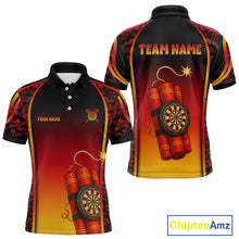Load image into Gallery viewer, Persionalized Dartboard In Bombs Red-Yellow Dart Shirt For Men, Dart Jerseys NYN0115