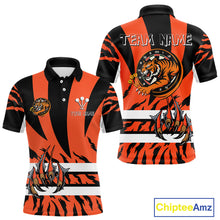 Load image into Gallery viewer, Fierce Tiger &amp; Claws Dartboard Men's Orange Darts Shirt - Custom Name For Players NYN0479