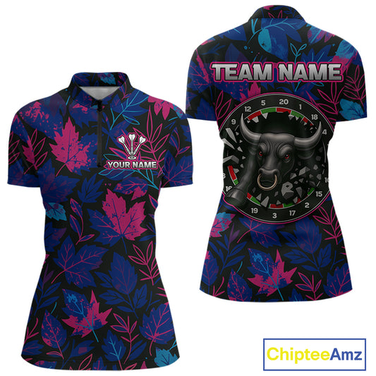Floral Fury Bull Dartboard - Women's Colorful Darts Shirt - Custom Name For Players NYN0486
