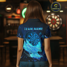 Load image into Gallery viewer, Blue-Lightning Eagle Dartboard Women&#39;s Darts Polo Shirt Custom Name For Darts Jersey NYN0735