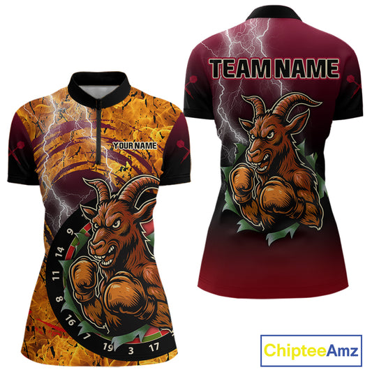 Brown Boxing Goat Dartboard Colorful Darts Shirt For Women - Custom Darts Jersey NYN0534