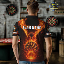 Load image into Gallery viewer, Custom Orange Flames Eagle Dartboard Dart Shirt For Men, Outfits Darts Team Jersey NYN1083