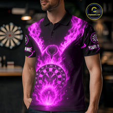Load image into Gallery viewer, Custom Purple Flames Eagle Dartboard Dart Shirt For Men, Outfits Darts Team Jersey NYN1085