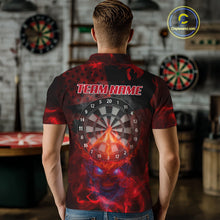 Load image into Gallery viewer, US Flag &amp; Skull Custom Patriotic Red Dart Polo Shirts For Men, Dart Team Jerseys NYN0785