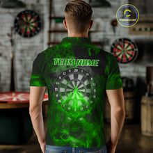 Load image into Gallery viewer, US Flag &amp; Skull Custom Patriotic Green Dart Polo Shirts For Men, Dart Team Jerseys NYN0786