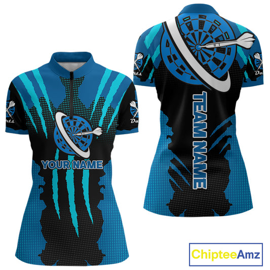Blue Darts Shirt With Claw Mark Design – Custom Team & Name Shirt For en NYN0340