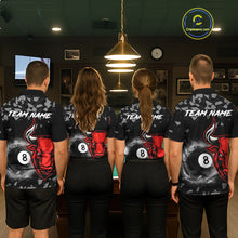 Load image into Gallery viewer, Grey Smokes Ball 8 Pool Billiard Shirts For Women Custom Funny Bull Billiard Team Jerseys NYN2297