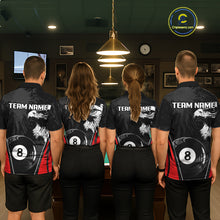 Load image into Gallery viewer, Grey Grunge Eagle Billiard Shirts For Women  Custom Pool 8 Ball Billiard Team Jerseys NYN2299
