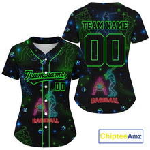 Load image into Gallery viewer, Cyberpunk Baseball Jersey For Women Custom Outfits Futuristic Baseball Shirt For Players NYN0843