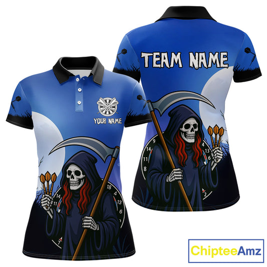 The Reaper Darts Gothic Style Women's Darts Team Shirt - Custom Name For Players NYN0497