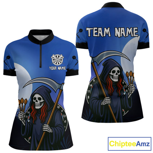 The Reaper Darts Gothic Style Women's Darts Team Shirt - Custom Name For Players NYN0497